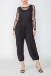 IC Collection Black Round Neck Sleeveless Jumpsuit Style 4469JS