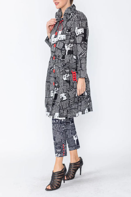 IC Collection CHAIN DETAIL NEWSPAPER JACKET Style 4503J