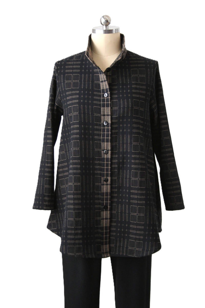 Christopher Calvin Plaids Mandarin Shirt 4510 F25