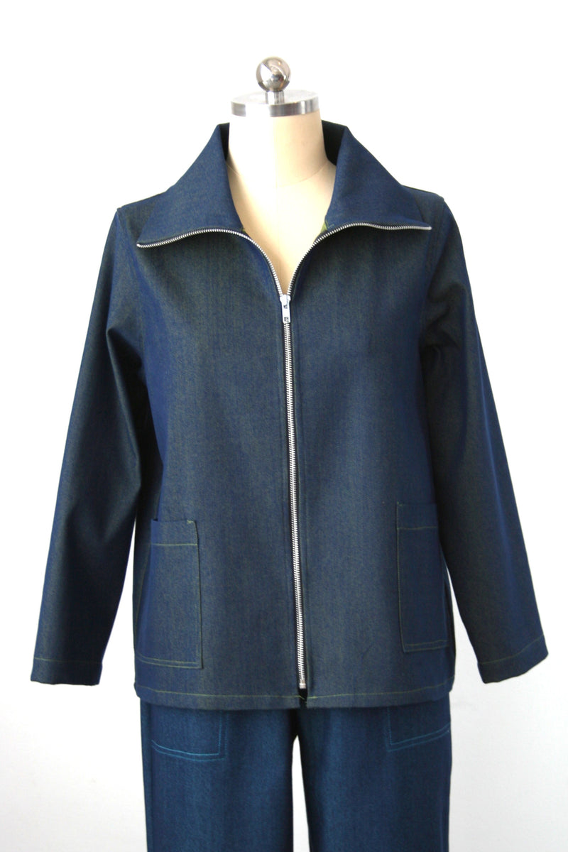 Christopher Calvin Novelty Zip Denim Jacket 45512 F25
