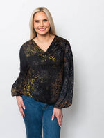 Snoskins Tie Dye Burnout Eyelash Drape Neck Top 45702-F25