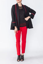 IC Collection CONTRAST BAND A-LINE JACKET Style 4586J