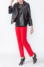 IC Collection FAKE-LEATHER BIKER JACKET Style 4601J
