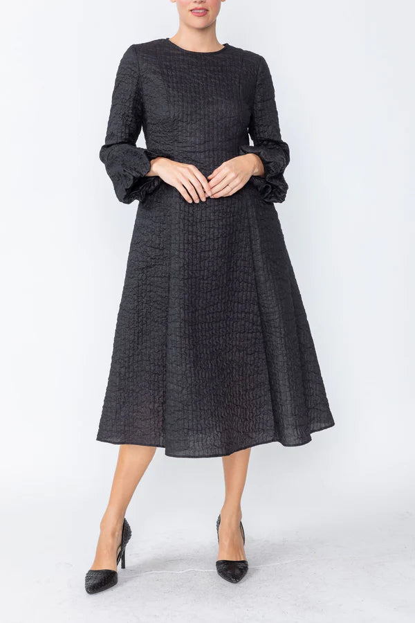 IC Collection BLOUSON BELL SLEEVE DRESS Style 4622D