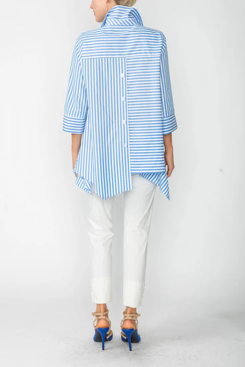 IC Collection Asymmetrical Stripe Shirt 4691B