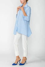 IC Collection Asymmetrical Stripe Shirt 4691B