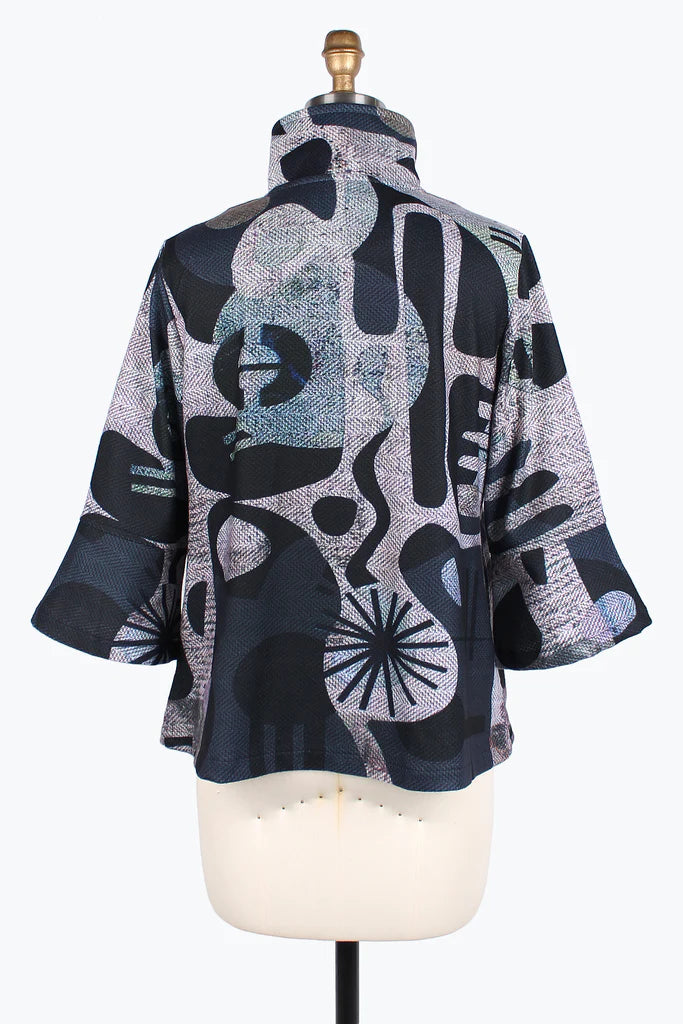 Damee Abstract Art Jacket 4821-Gry