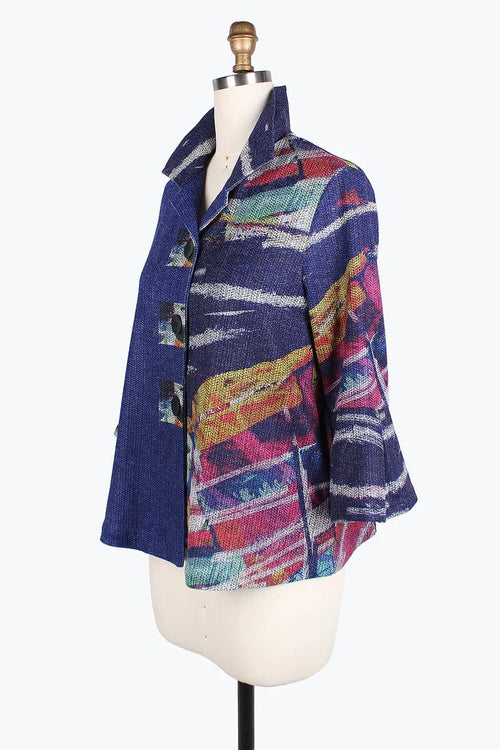 Damee Abstract Painting Button patch jacket 4830-IND