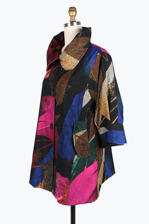 Damee Abstract Painting Micro-Cord Swing Jacket 4842-MLT
