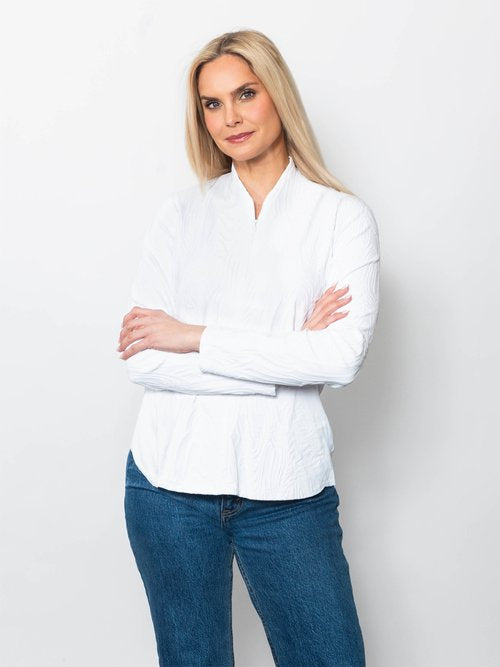 Snoskins Swirl Sport Jacquard Funnel Neck Zip top 48681-F25
