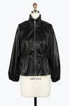 Damee Vegan Leather Drawstring Jacket 4899-blkF24