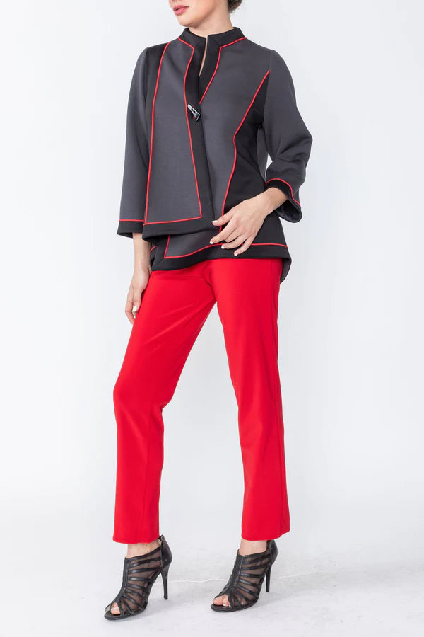IC Collection ASYMETRICAL COLOR-BLOCK JACKET Style 4940J
