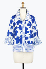 Damee 4961-BLK 7 BLU S25 Flowers & Stripes Jacket