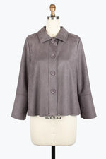 Damee Microsuede Bell Sleeve Jacket 4977-GRY F25