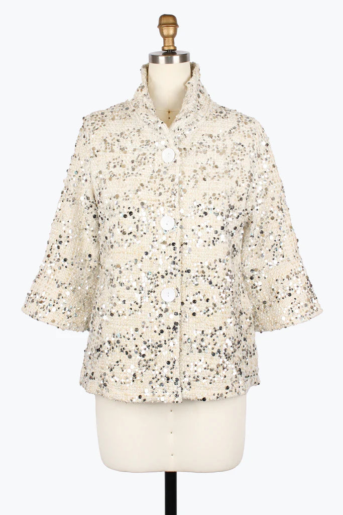 Damee Sequin Tweed Jacket 4979-Mlt