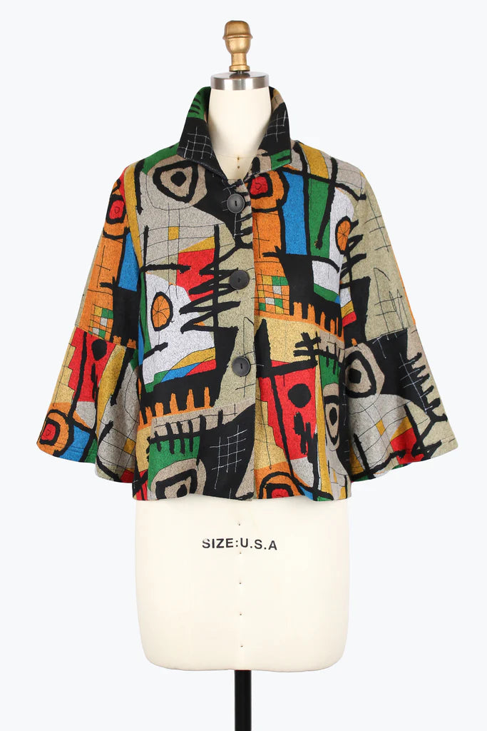 Damee Colorful Art Croppsed Jacket 5005-Mlt F25