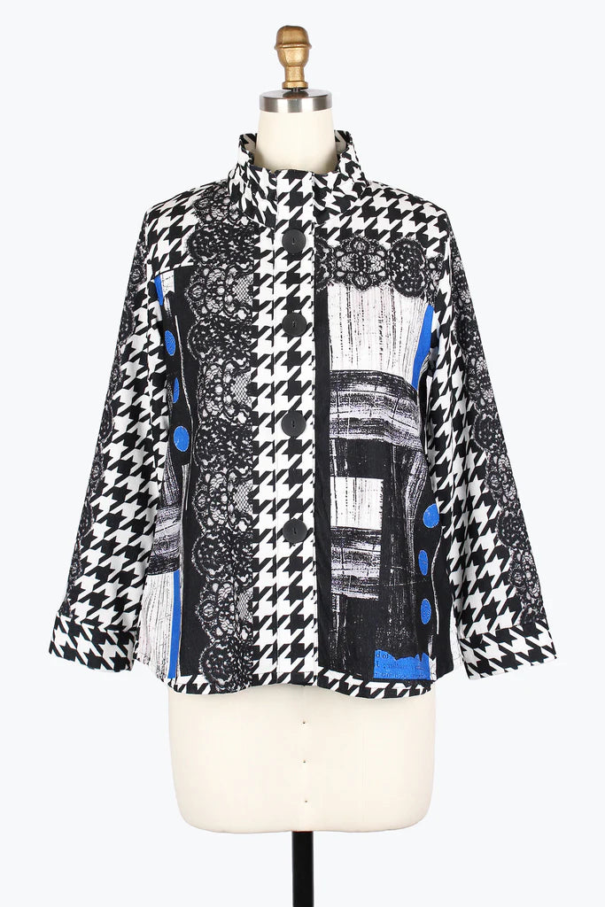 Damee Lace Houndstooth Micr-Cord Jacket 5026-Mlt F25