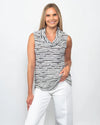 Snoskins Twisted Stripe Sweater Knit Cowl Neck Sleeveless Top 53657-26