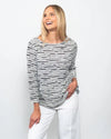 Snoskins Twisted Stripe Sweater Knit Ballet Neck Top 53738-26