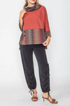 IC Collection Rust Crop Top W/ Stripe Contrast Style 5435T