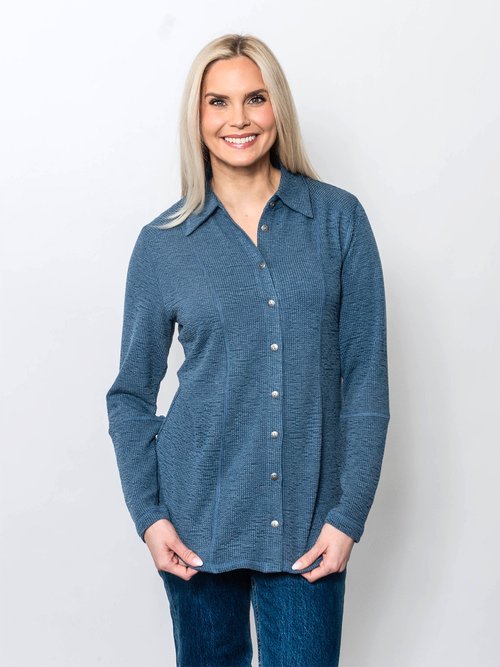 Snoskins Seersucker Knit Button Shirt with matching thread 55578-F25