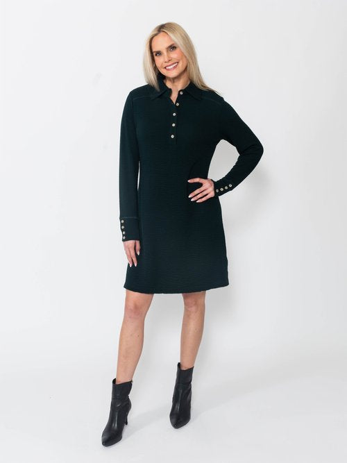 Snoskins Seersucker Henley Dress with matching thread 55695-F25