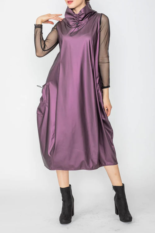 IC Collection Violet Side Design Pocket Sleeveless Balloon Dress Style 5576D