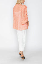 IC Collection Peach Ruffle Detail Reglan Top Style 5734T