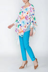 IC Collection FLORAL TOP W/ RUFFLE DETAIL Style 5766T