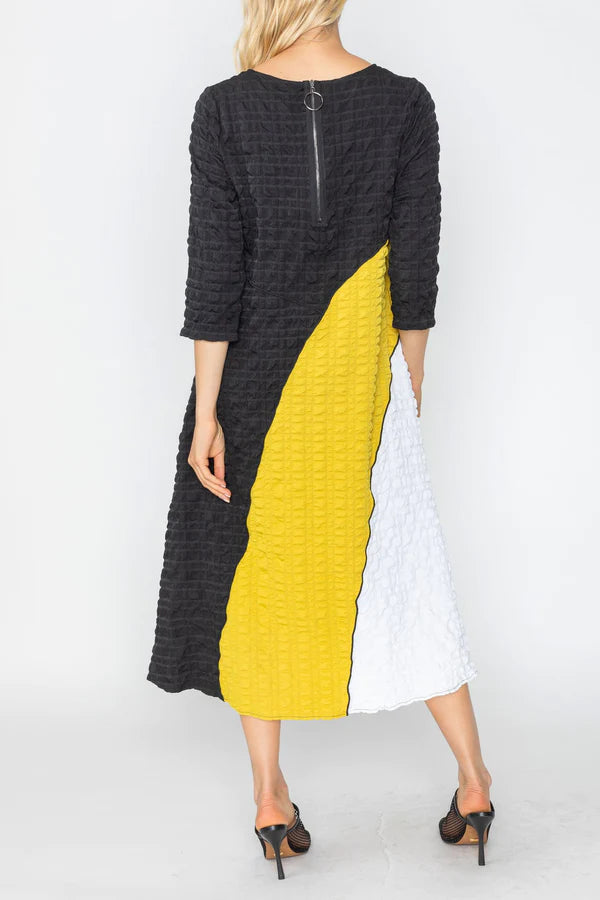 Plus Size Asymmetrical Color Block Dress – IC Collection