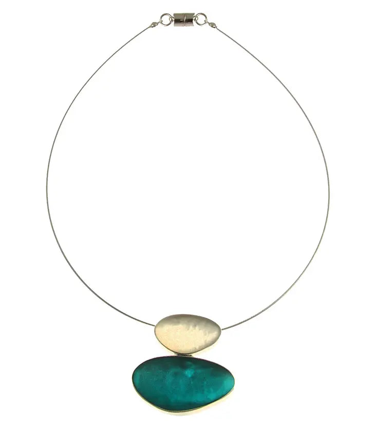 Origin Two Pebbles Pendant Necklace Style 2233