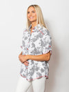 Snoskins Printed Floral Gingham Classic Button Shirt 59668-25S