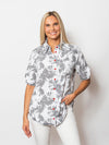 Snoskins Printed Floral Gingham Classic Button Shirt 59668-25S