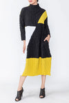 IC Collection COLOR BLOCK MOCK NECK LONG SLEEVE DRESS Style 6004D