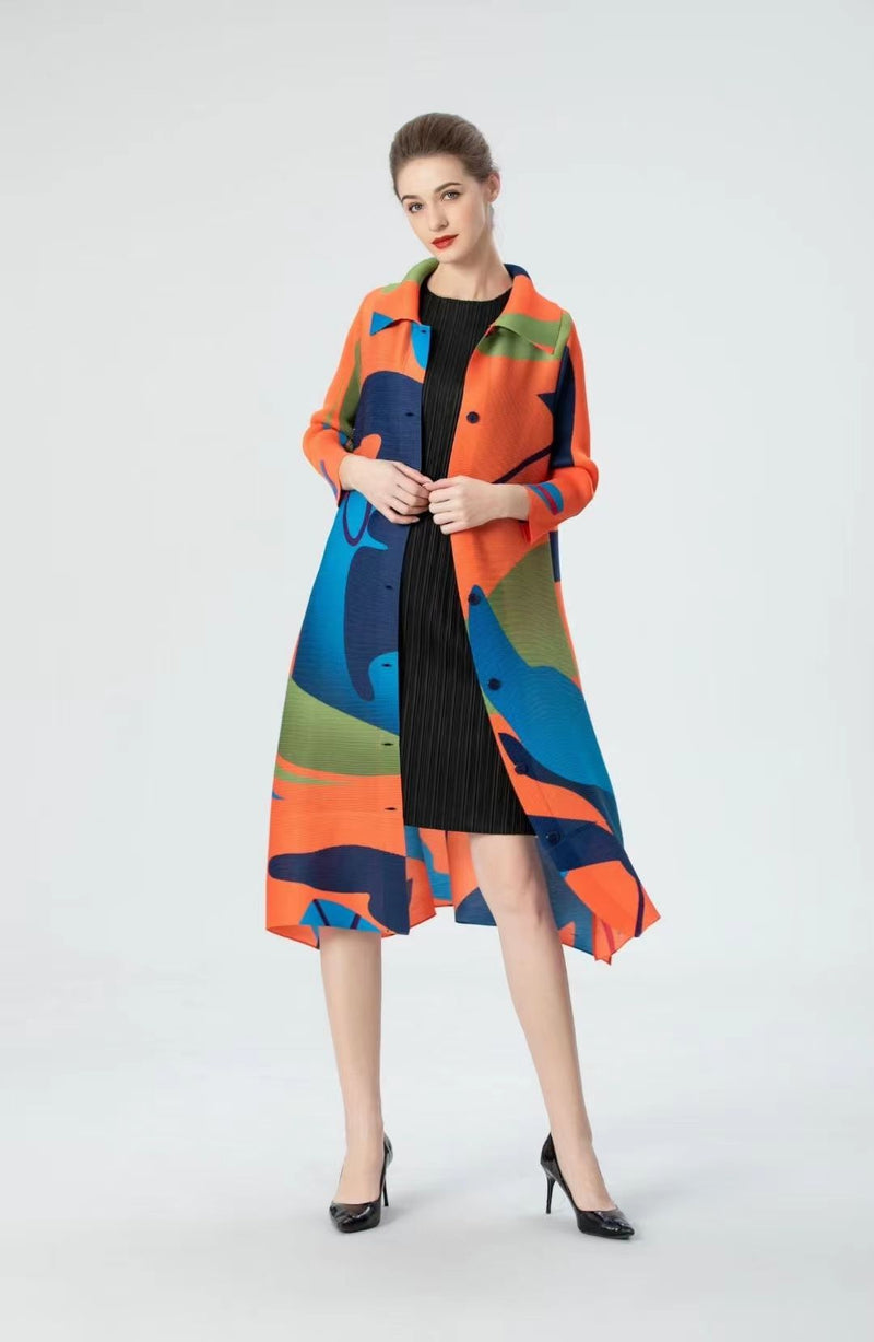 Vanite Couture Jacket Dress 61946, Orange Multi, Teal Multi, Black Multi