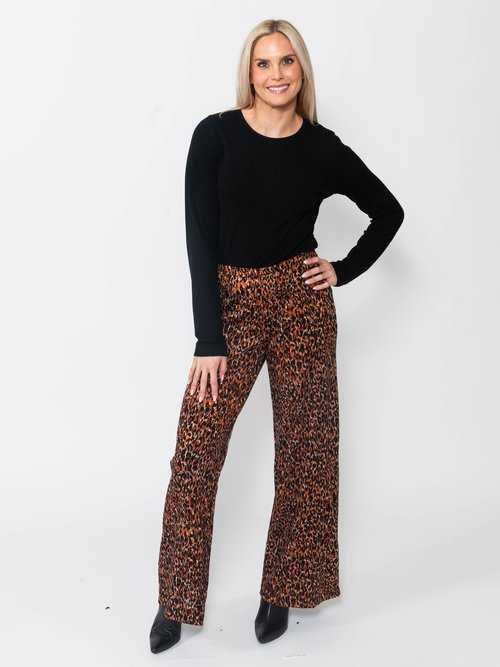 Snoskins Double Knit Jaquard Wide Leg Pant 62710-25F