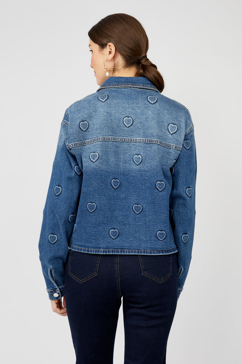 Frank Lyman Embroidered Denim Button Shirt Style 253708 F25