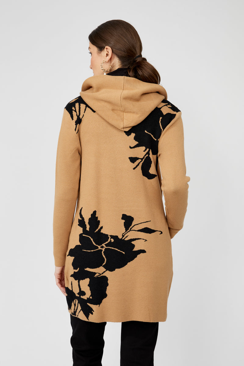 Frank Lyman Floral Hooded Cardigan Style 253804 F25