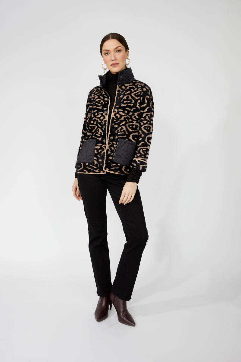 Frank Lyman Zipper Closure Animal Print Top Style 253840 F25