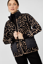 Frank Lyman Zipper Closure Animal Print Top Style 253840 F25