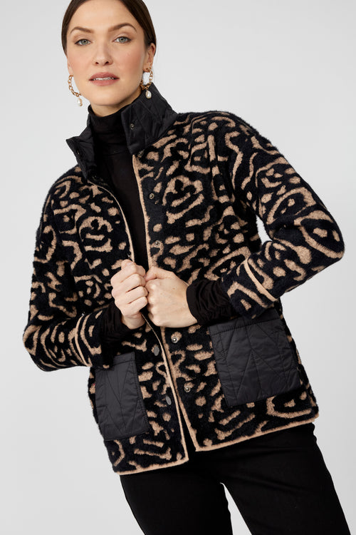 Frank Lyman Zipper Closure Animal Print Top Style 253840 F25