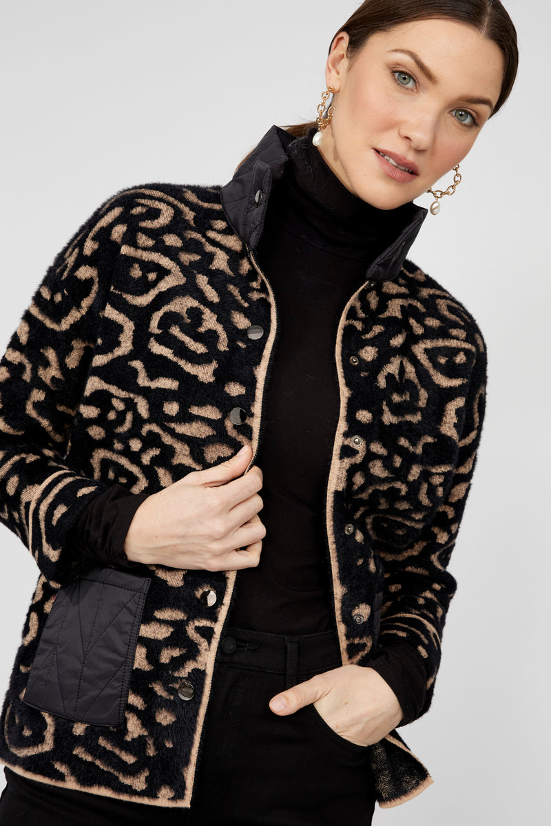 Frank Lyman Zipper Closure Animal Print Top Style 253840 F25