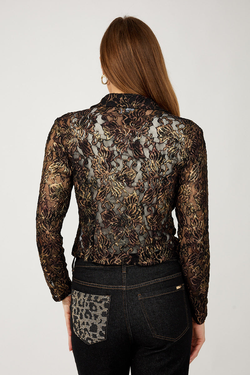 Frank Lyman Floral Lace Overlay Jacket Style 254322 F25