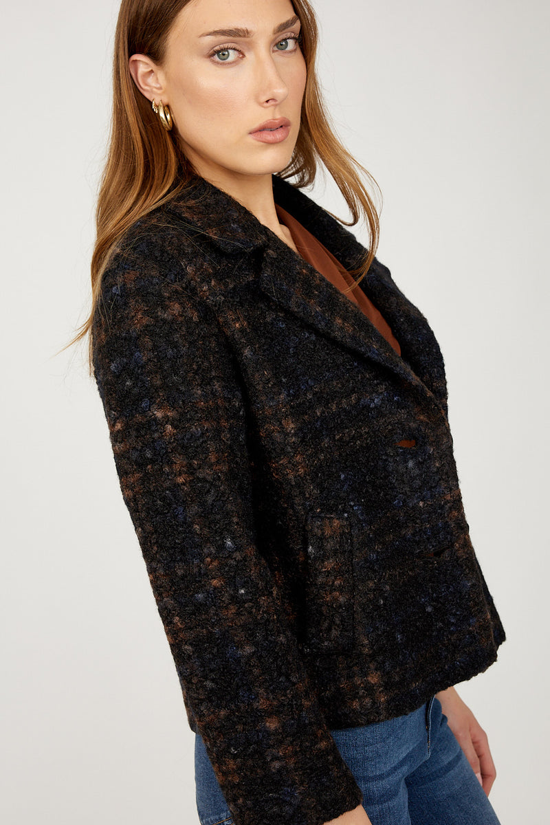 Frank Lyman Jacket Plaid Collared Long Sleeve Style 254361 F25