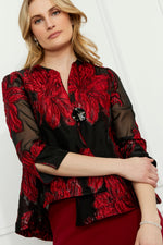 Frank Lyman | Floral Buttoned Collared Blouse Style 259157