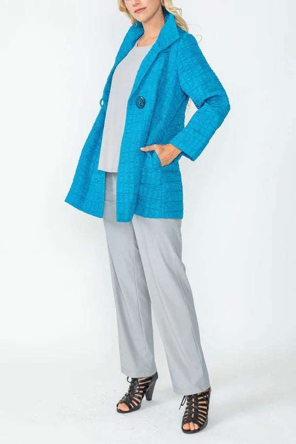 IC Collection Jacket 6290J Turquoise, Plum, Black, Brown F24