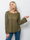 Snoskins Embroidered Suede Scoop Neck Top  64687-F25