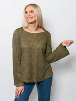 Snoskins Embroidered Suede Scoop Neck Top  64687-F25