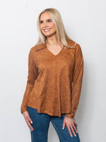 Snoskins Embroidered Suede Johnny Collar Top 64688-F25