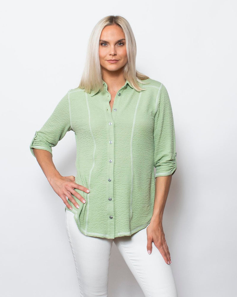 SnoSkins Seersucker Knit Button Shirt with Matching Thread 77570-24S
